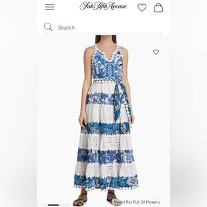 New with tags Farm Rio Floral Eyelet Maxi Dress xxs